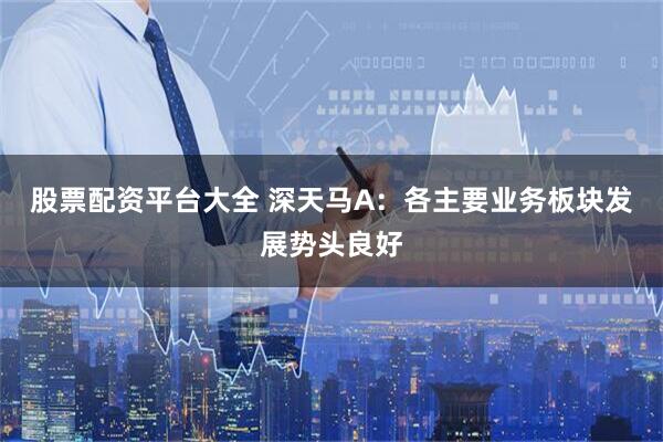 股票配资平台大全 深天马A：各主要业务板块发展势头良好
